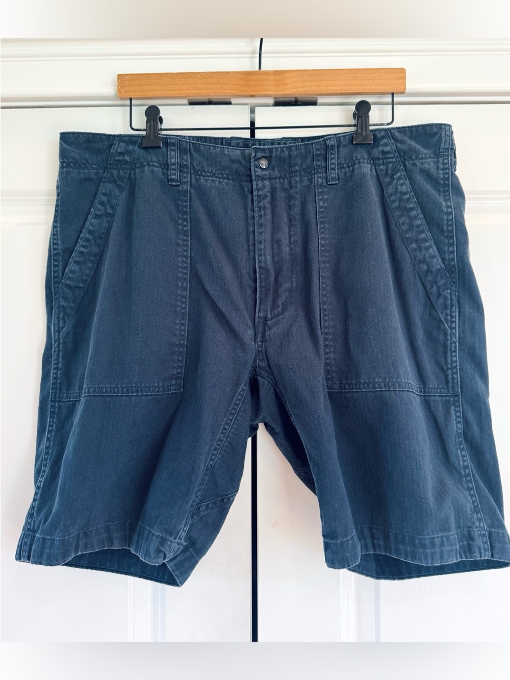 Relwen Supply Short Cotton Hemp Utility Cargo Pocket Navy Blue Size 36
